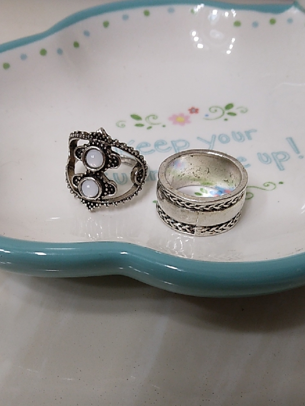 2 Silver Size 6 Fashion Rings